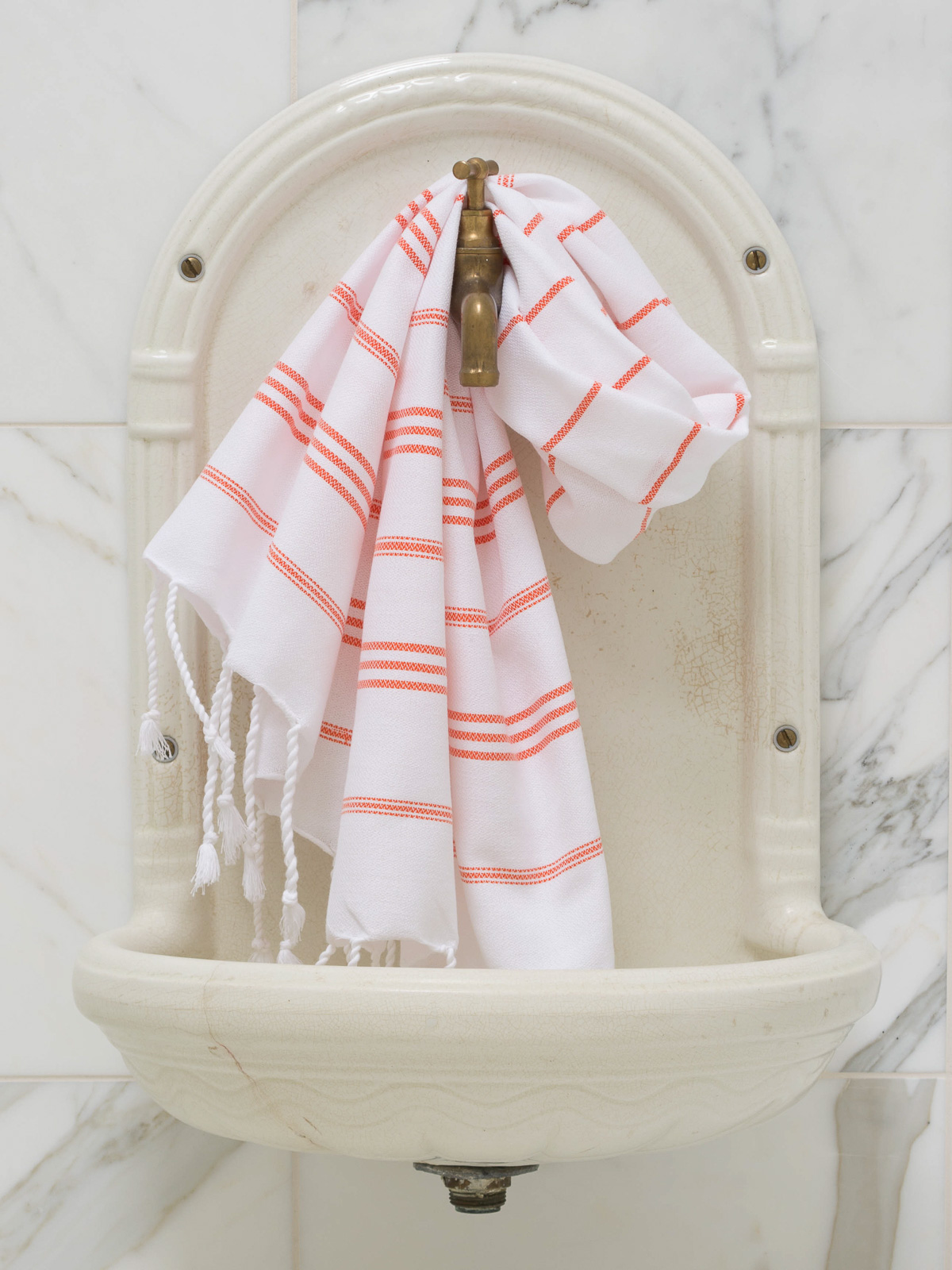 hammam towel white/mandarin